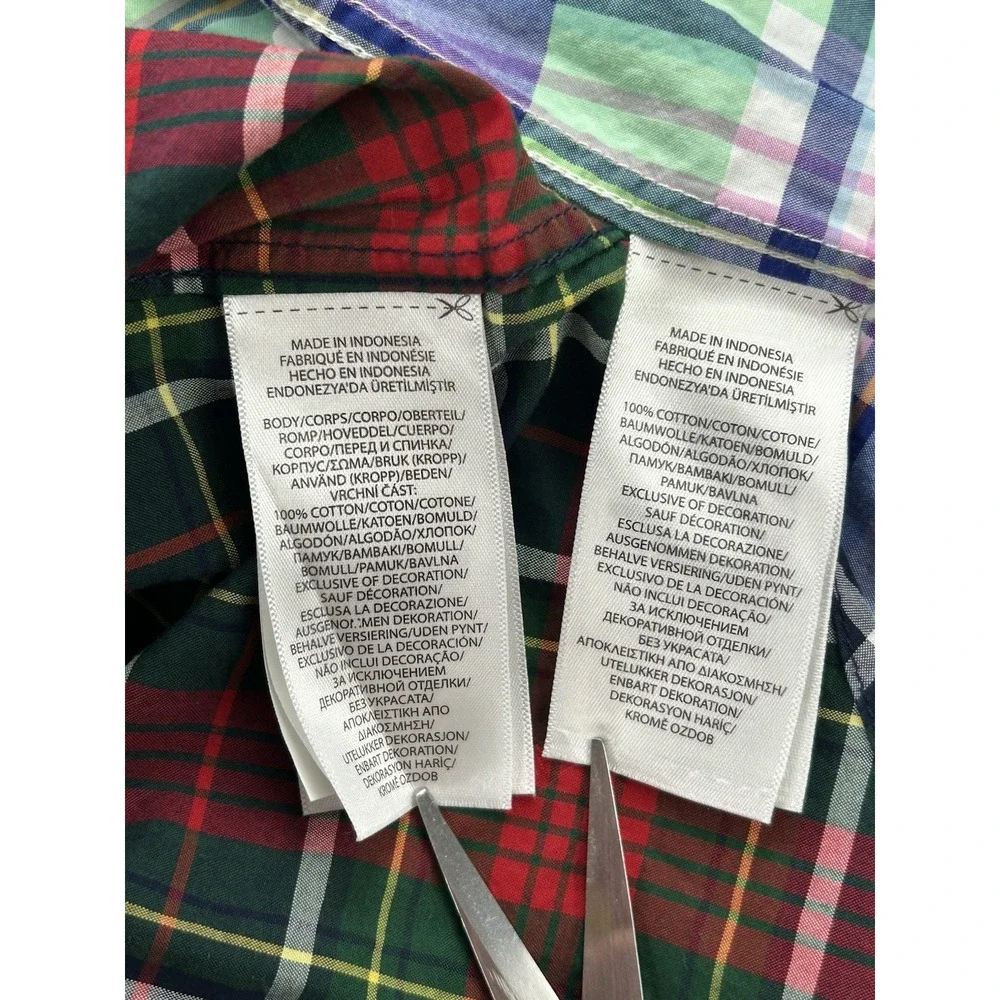 Ralph Lauren Boys Size 5 Plaid Button Down Shirts Lot of 2 Natural Stretch